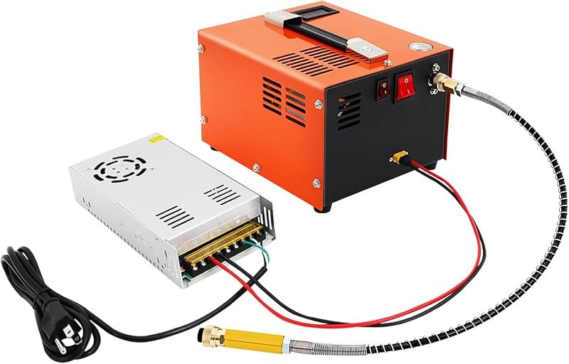 PCP Air Compressor, 4500PSI 30Mpa Portable High Pressure Air Rifle Compressor Kit Manual-stop with Transformer, Power