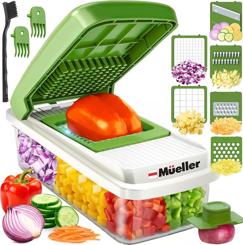 Mueller Vegetable Chopper, Mandoline Slicer, Food Veggie Chopper, Cheese Grater, Onion Vegetable Cutter with