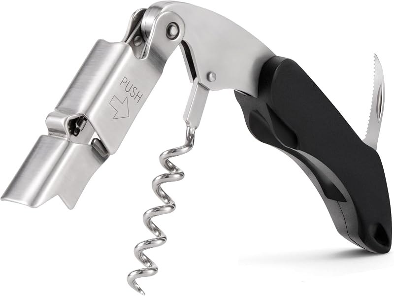 Wine Key,Cork Screw Wine Bottle Opener with Double Hinged, Black — wine waiters corkscrew for wine waiters corkscrew