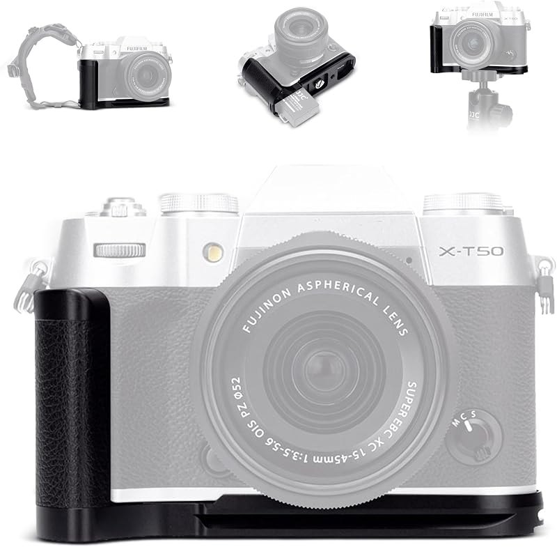 X-T50 Handgrip,L-Shape Bracket Handle for Fujifilm X-T50 XT50 Camera with Built-in Arca Quick Release Plate & Battery