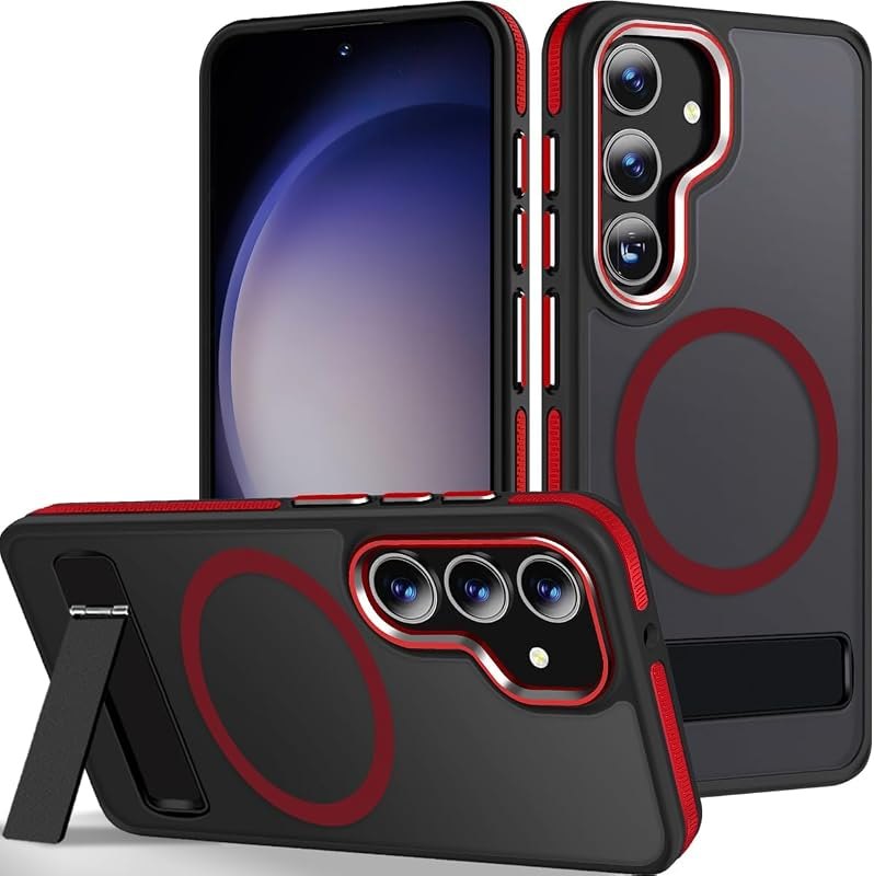 MALEWOLF for Samsung Galaxy S24 Plus Case with [Invisible Stand], Compatible with MagSafe, Strong Magnetic &