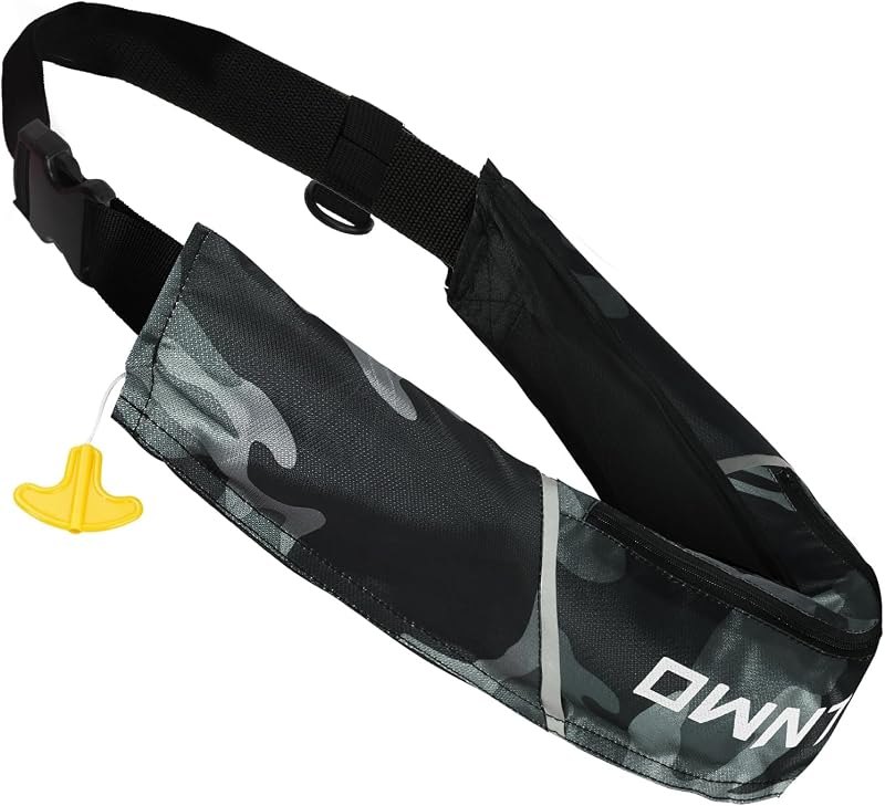 Owntop Manual Inflatable Belt Pack, Adults Swim Jacket with Blowpipe & Whistle, 24g CO2 Cylinder Included, Low Profile