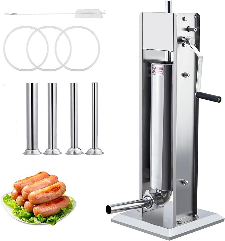 GarveeHome Sausage Stuffer, Manual 15 LBS/7 L Sausage Maker Machine, Meat Stuffer with Dual Speed, Stainless Steel
