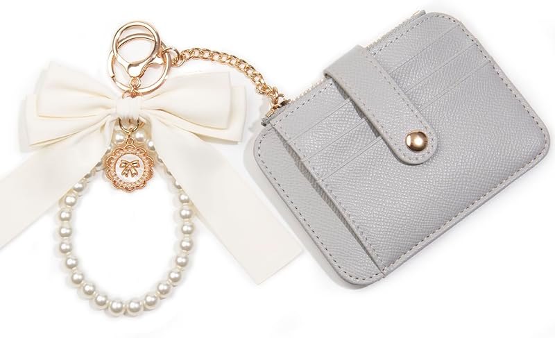 2pcs Bow Keychain, Cute Keychain, Wristlet Keychain, Ribbon Keychain Pearl Bag Charm for Purse Handbags Backpack —