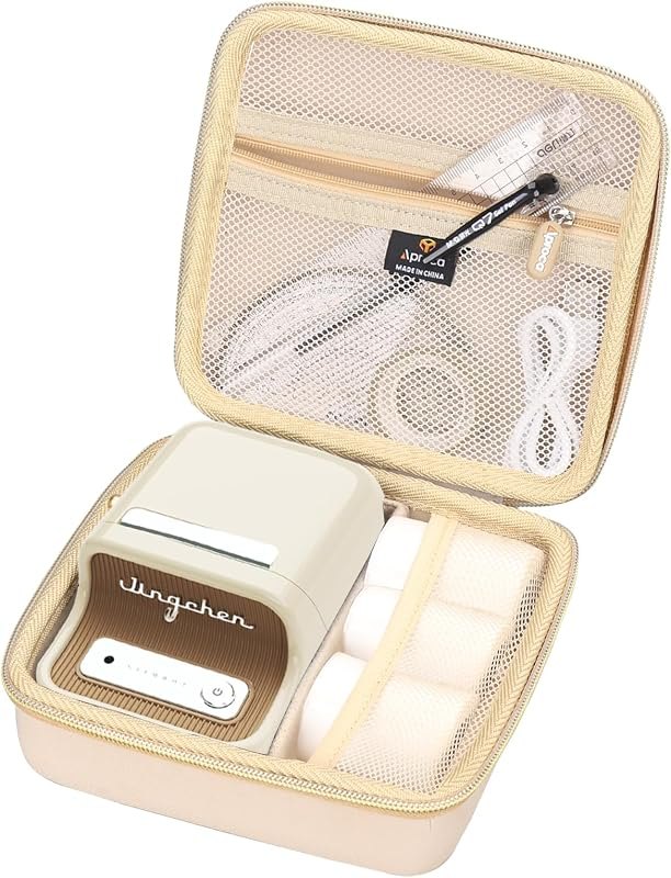Aproca Case Compatible with NIIMBOT B21 Label Maker Thermal Label Printer, Storage Portable Bag for Accessories -White