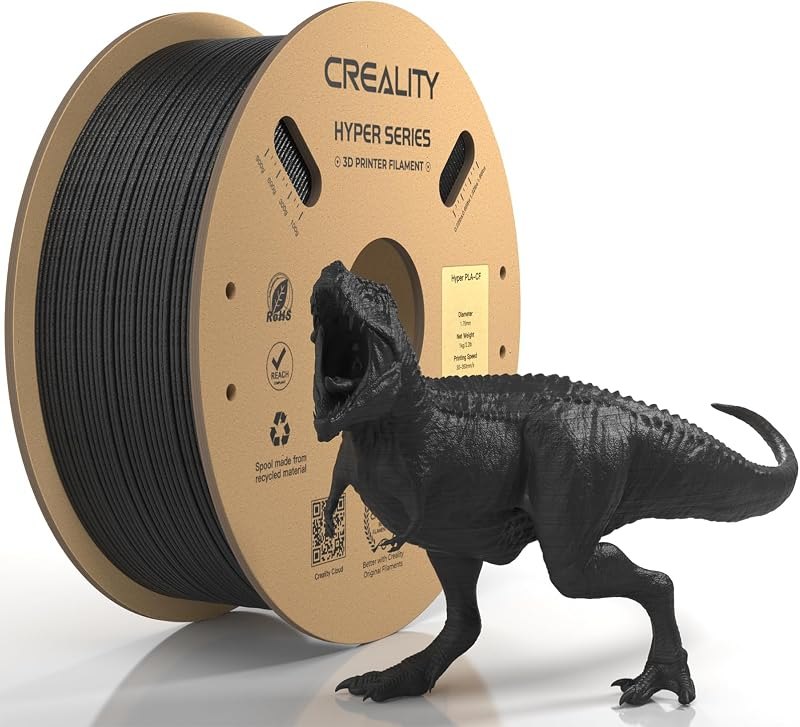 Official CREALITY Hyper PLA-CF (Carbon Fiber) Filament 1.75mm, High Speed PLA-CF 30-300mm/s 3D Printer Filament