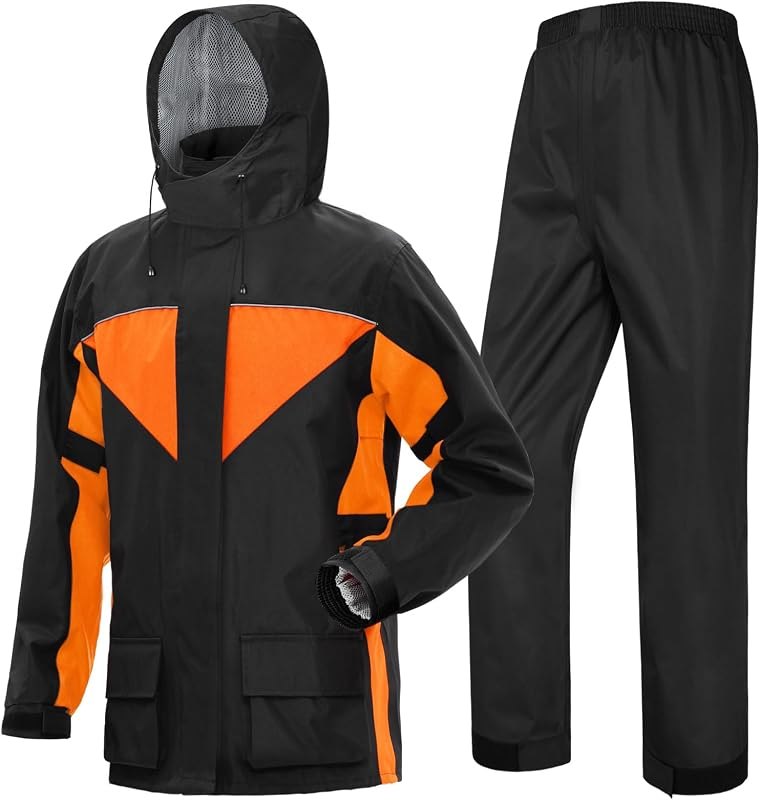 Motorcycle Rain Suit Waterproof Windproof Reflective Strip Raingear