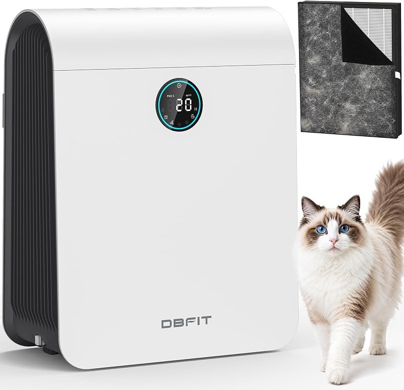 Air Purifiers for Home Large Room Up to 2590 ft² with PM 2.5 Display Air Quality Sensor, DBFIT H13 HEPA Air Purifier