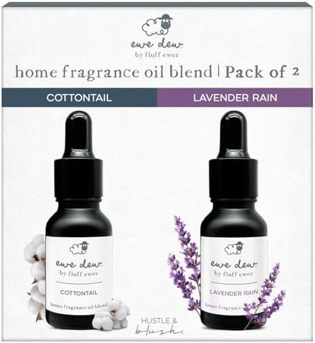Essential Oil for Dryer Balls Bundle, 2 Pack, 15ml Lavender Rain & Cottontail, Natural Laundry Fragrance Oils, Calming