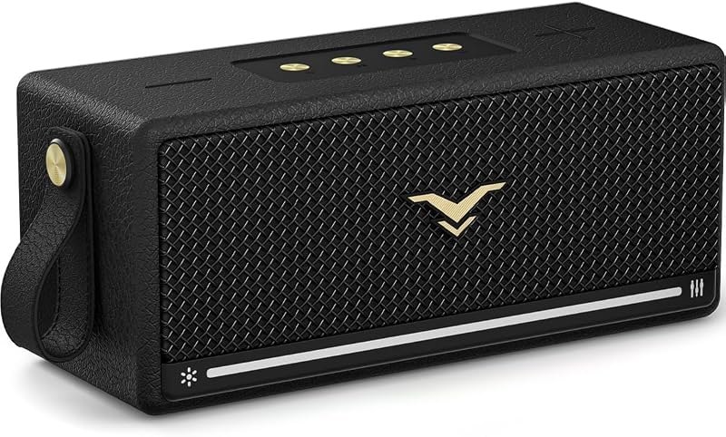 Bluetooth Speaker, StageSound Retro Speaker Wireless, Portable Loud Speaker with Bass Boost, 80W, IP67 Waterproof, LED