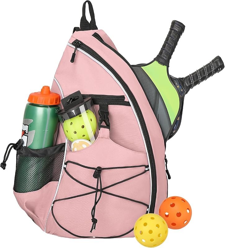 Goloni Pickleball Sling Bag for Men Women, Lightweight Pickleball Backpack with Fence Hook — Pink Pickleball Shoes for