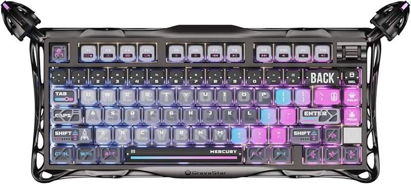 GravaStar Mercury K1 Pro 75% Wireless Mechanical Gaming Keyboard, Hot-Swap