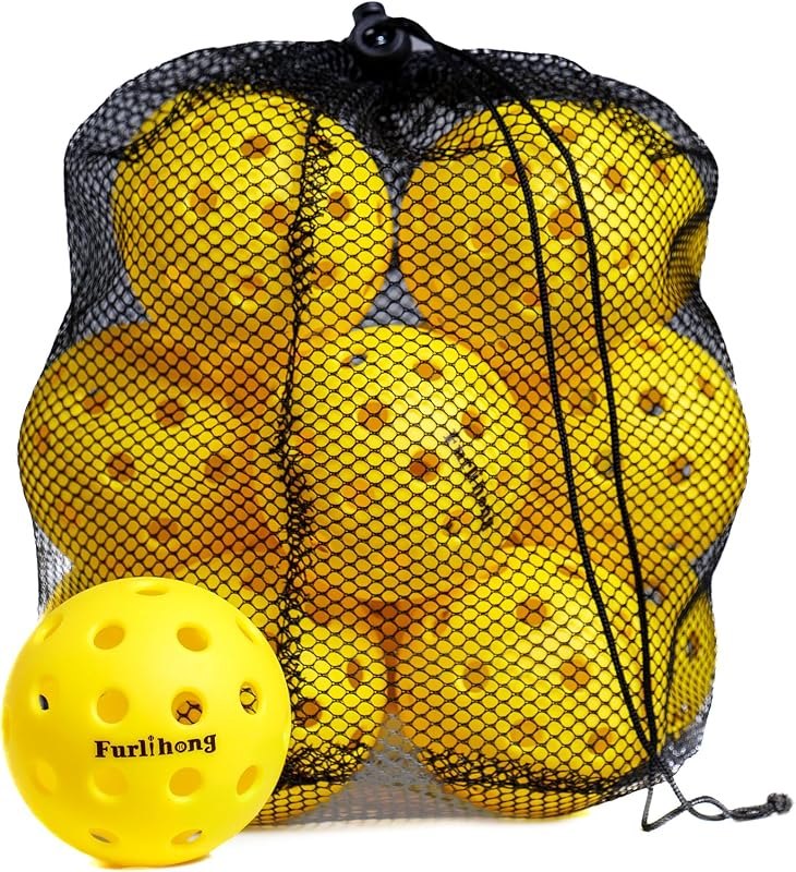 Furlihong Outdoor Pickleball Balls 16-Pack, 74mm / 2.9" Durable Pickleballs — pickleball ball machine for pickleball