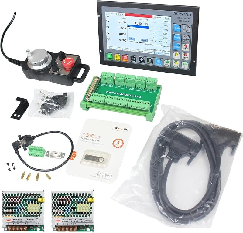 CNCTOPBAOS 4 Axis CNC Router Engraving Milling Machine Controller DDCSV4.1 with Two 24V DC Power Supply,DDCS Offline