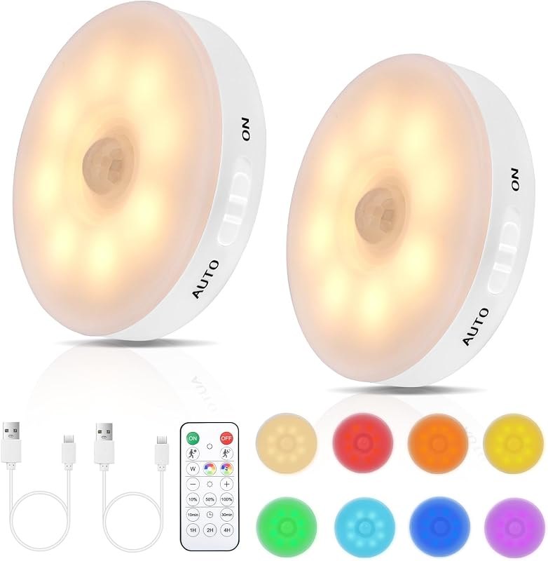 RGB LED Motion Sensor Light Indoor, Bright & Dimmable, Long-Lasting — e lights for lights