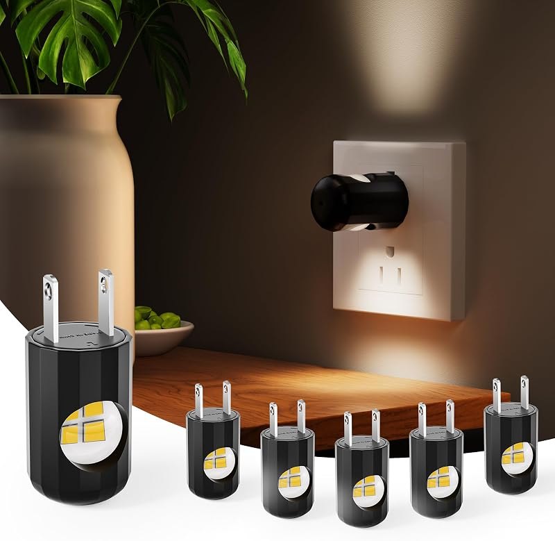 TSEXES 6 Pack LED Night Lights,Plug into Wall Night Light 3000K Soft White — best night light motion for night light