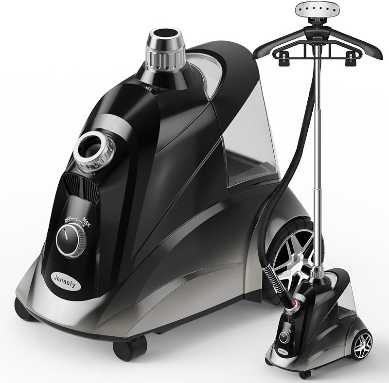Steamer for Clothes, Jenaely 1500W Standing Garment Steamers, 35s Fast Heat-up, 80 Mins of Continuous Powerful Steam