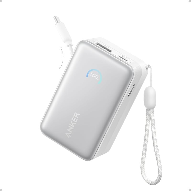 Nano Power Bank, 45W 10,000mAh Portable Charger, iPhone Battery Pack (White) — Anker 525 power bank for anker 525