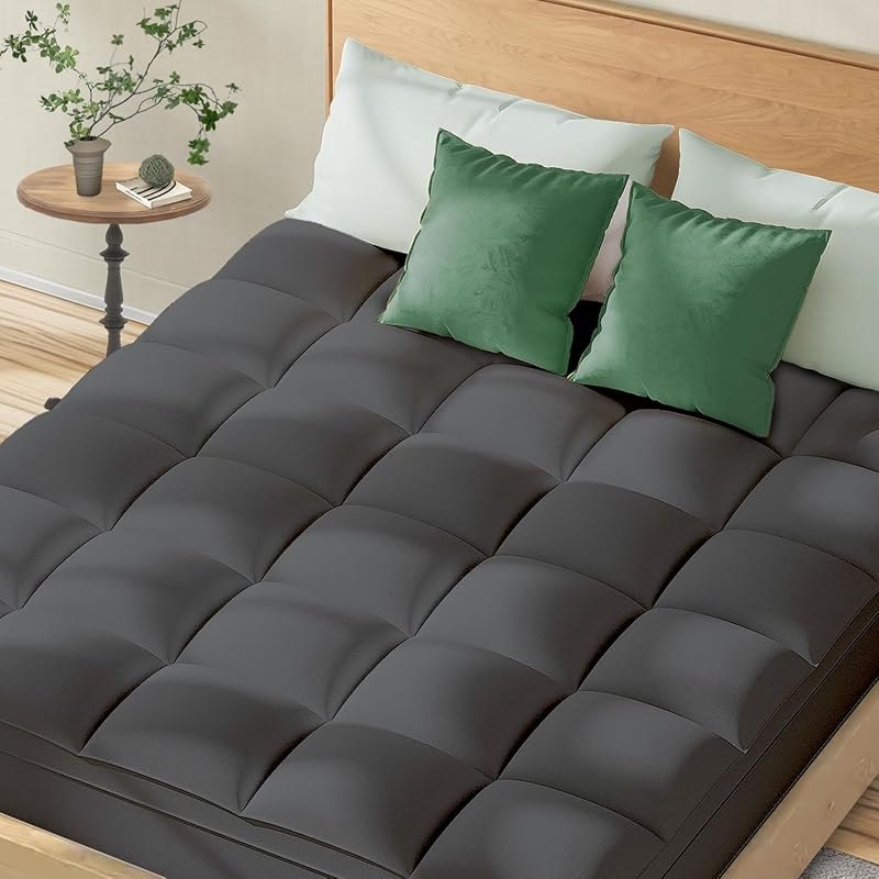 Topllen Twin Mattress Topper for Back Pain Relief, Extra Thick Pillow Top Plush Mattress Pad with Deep Pocket, Soft