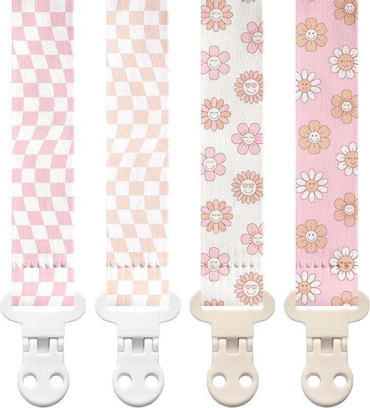 Stadela Baby Pacifier Clip Holder - Girl 4 Pack Gift Set — baby pacifier clips for baby pacifier clips