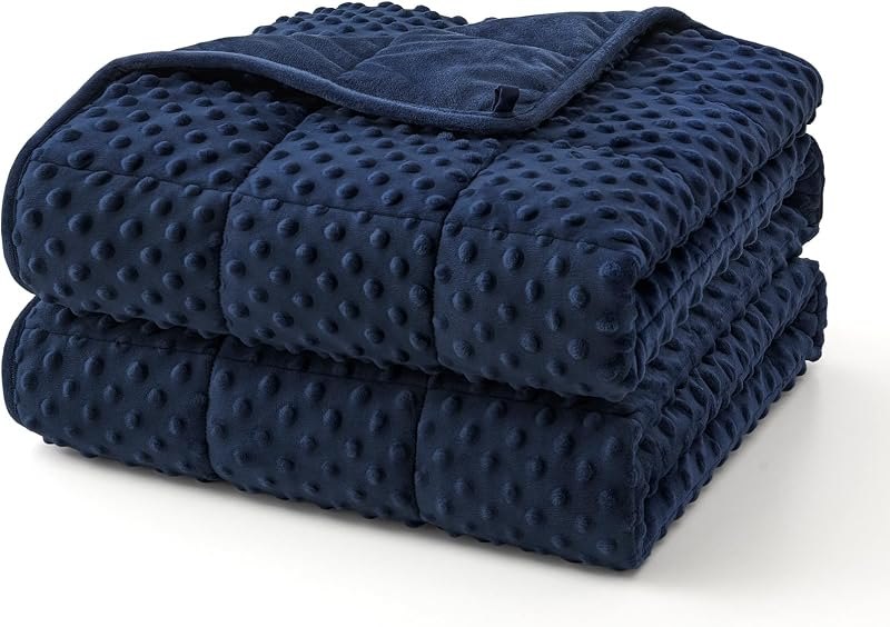 Topcee Weighted Blanket for Adults (20lbs 60"x80"), Minky Dots Heavy Blanket for 190-210lbs Sleeping, Soft, Cozy and