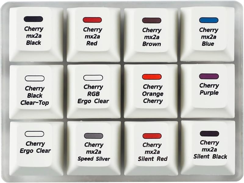 YMDK Cherry MX2A Switch Tester Mechanical Keyboards 12-Key Switch Testing Tool Included Cherry Profile PBT Keycaps Dye