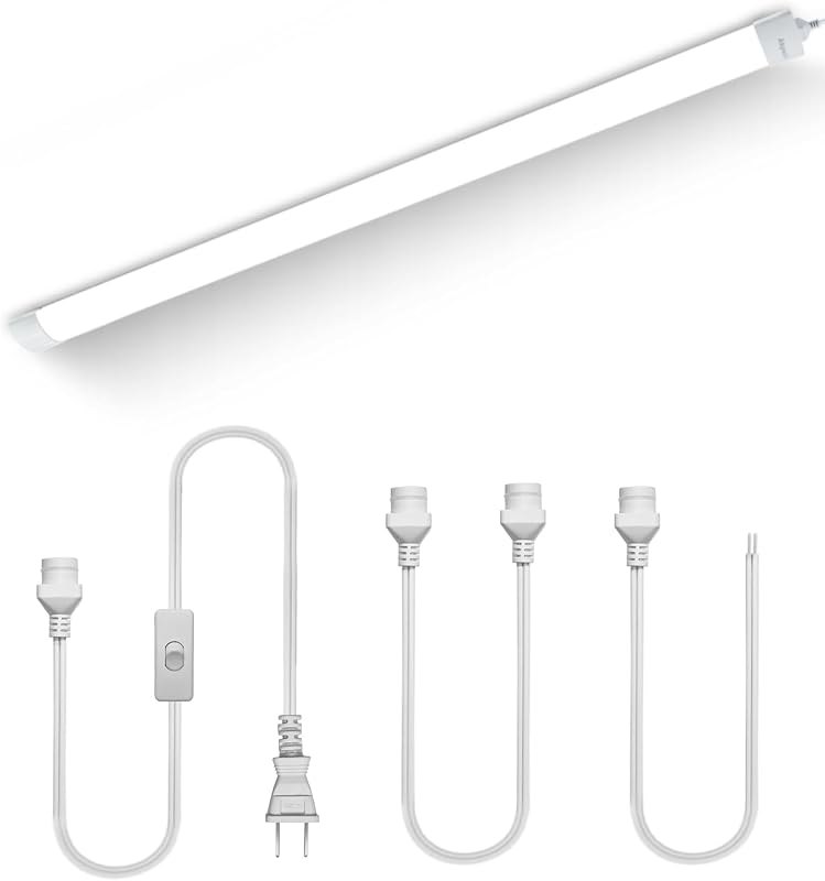 5000K LED Ceiling Light Plug in Lights for Ceiling Fixture with Plug, Under Cabinet Lighting, Linkable LED Light Bar