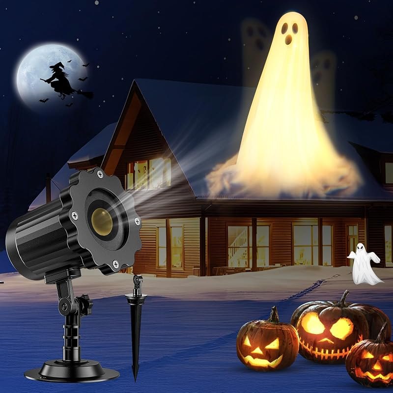 Halloween Projector Lights Outdoor,3D Dynamic Ghost Decorations Light,2026 Upgraded Clearer Ghost HD Patterns,Holiday