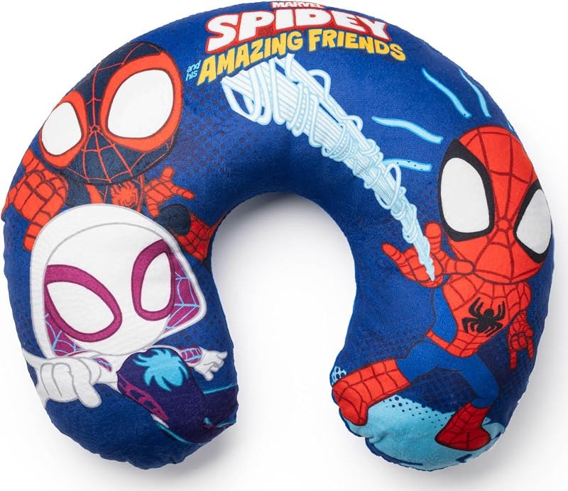 Jay Franco Marvel Spidey and His Amazing Friends Kids Travel Neck Pillow - Soft Polyester Support for Car, Airplane &