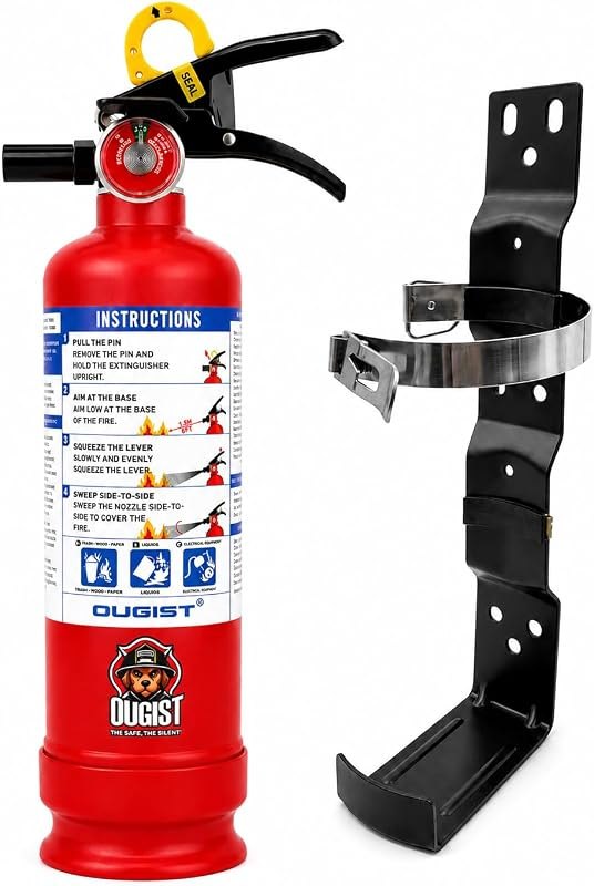 Ougist ABC Dry Chemical Fire Extinguisher with Wall Mount, 2.5 lb Agent — Portable Fire Extinguisher for portable fire