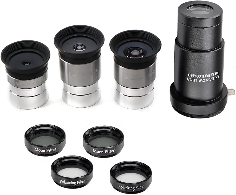 1.25-Inch Telescope Eyepiece Set with Barlow and Filters