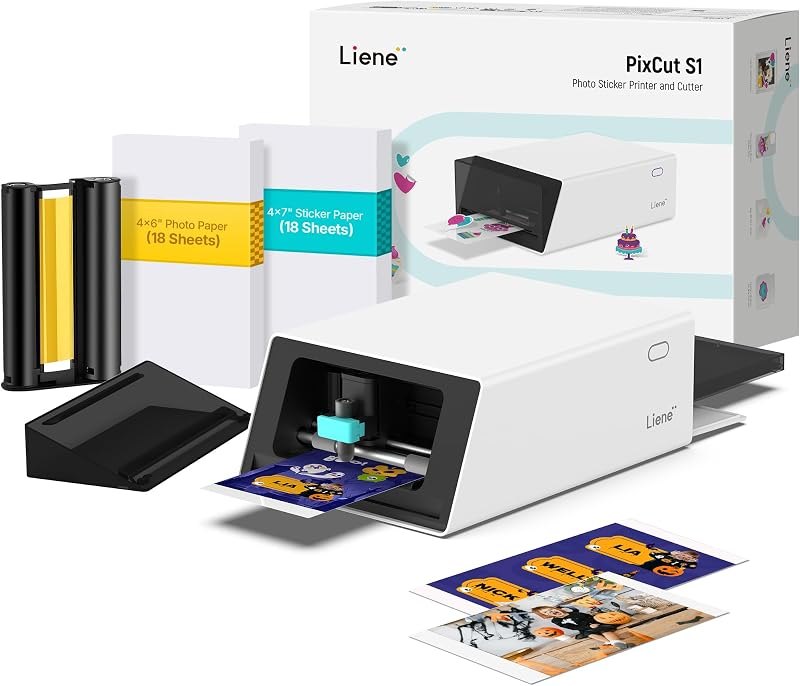 Liene PixCut S1 Color Sticker Printer & Cutting Machine - All-in-One Sticker Maker for DIY Crafts, Custom Labels &