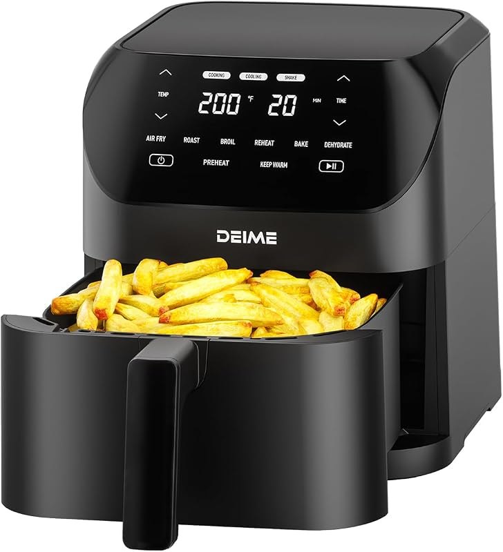 Air Fryer 6.2 QT Large Capacity Oilless Hot Air Fryers Oven 1500W Healthy Cooker with 8 Presets, Digital LCD Touch