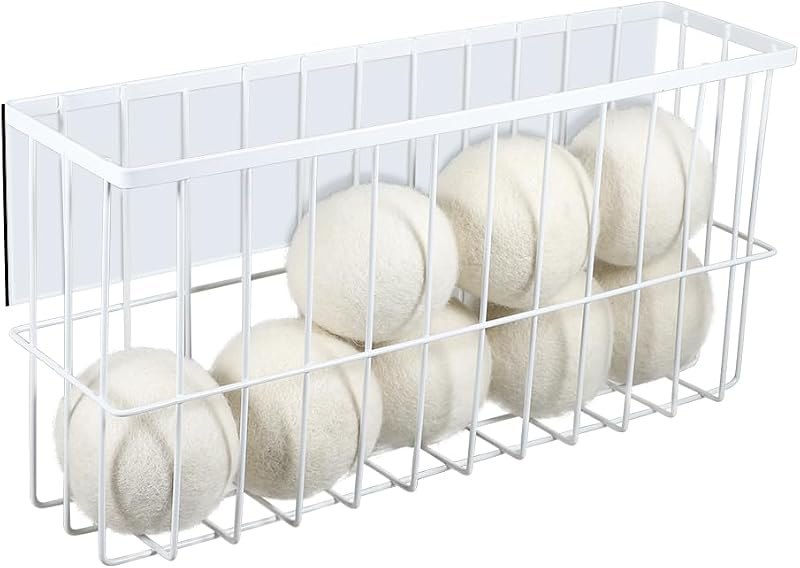 Picowe Extra Large Dryer Ball Organizer Magnetic Storage Bin, Magnetic Basket Dryer Ball Holder for Laundry Room