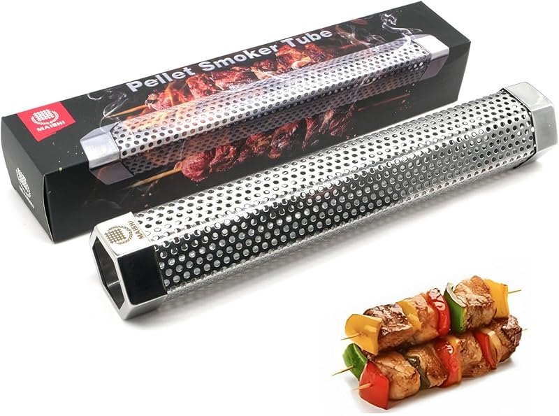MAISHI 12-Inch Pellet Smoker Tube, Food Grade 304 Stainless Steel for Hot or Cold Smoking, 5+ Hours of Flavorful Smoke
