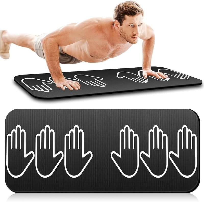 15 mm Fitness Workout Push up Rollers Sit up Training Exercise Mat with Hand Placement Marks to Train Muscle Groups