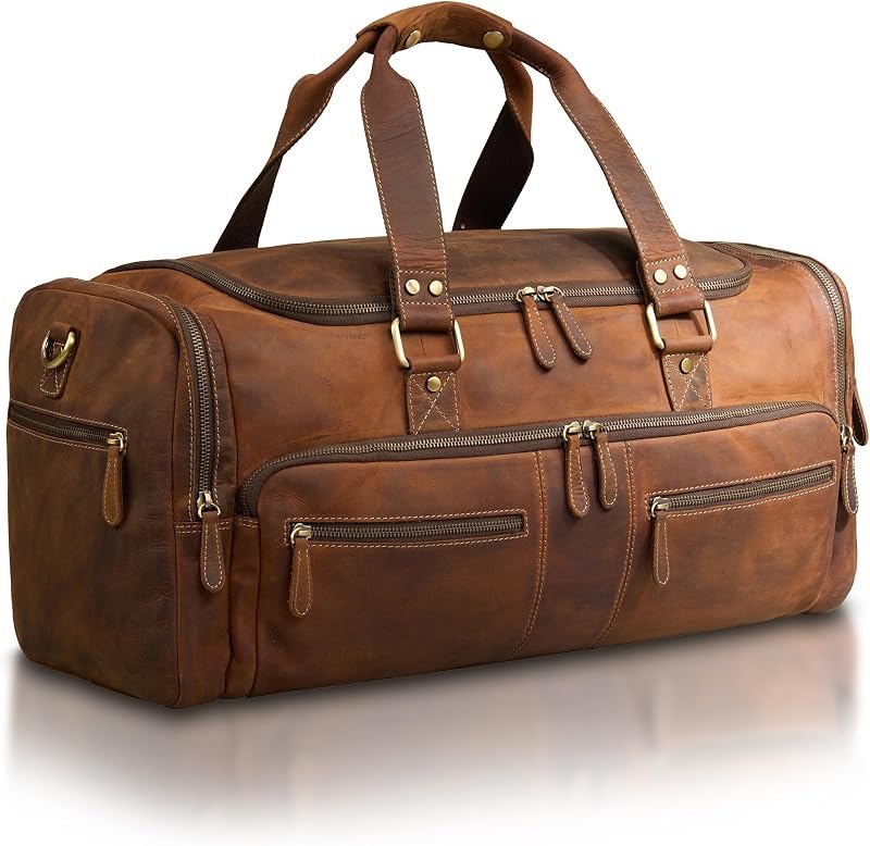 Full Grain Leather Duffle Bag for Men — best leather duffel bag for leather duffel bag