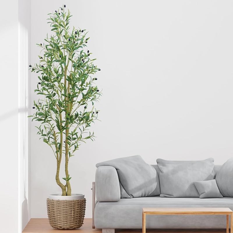 HZXGCP 6FT Artificial Olive Tree, Indoor Faux Potted Olive Plant — olive tree planter for olive tree planter