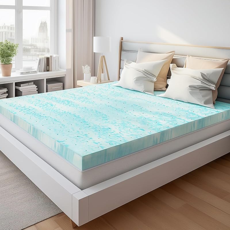 2 Inch Mattress Topper Twin Size, Gel Memory Foam Mattress Pad, CertiPUR-US Certified, Ventilated Bed Topper for