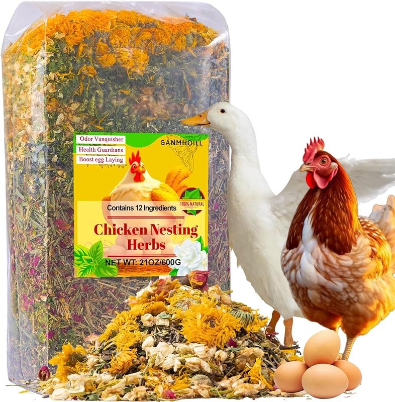 21oz Chicken Nesting Herbs for Chicken Coop - Nesting Box Herbs with 12 Dried Floral Herbs for Chickens, Coop