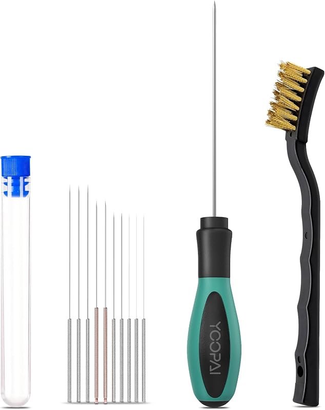 YOOPAI 3D Printer Nozzle Cleaning Kit, 3D Printer Cleaning Kit with Soft Rubber Handle, 0.4mm Nozzle Cleaning Needles