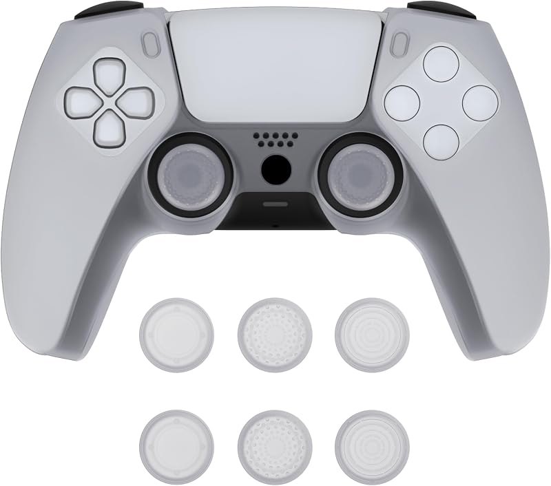 PlayVital Pure Series Dockable Model Anti-Slip Silicone Cover Skin for ps5 Controller, Soft Rubber Grip Case for ps5