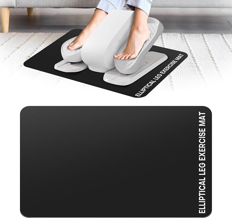 Under Desk Elliptical Mat - Non-Slip Exercise Equipment for Peloton Bike, Small Exercise Mat for Desk Workout Equipment