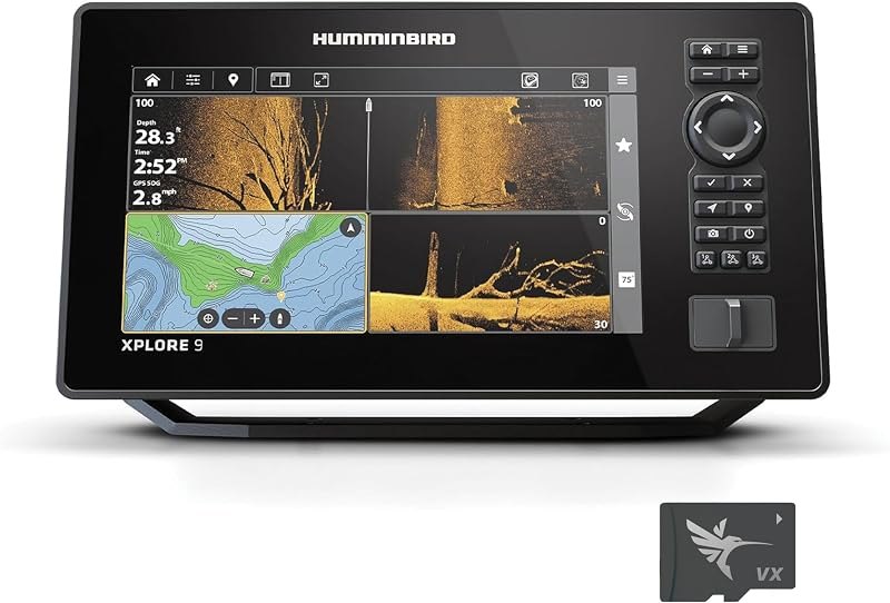 Humminbird XPLORE Series GPS Fish Finder MEGA Side Imaging+ & HD Touchscreen Display — GPS fish finder combo for gps