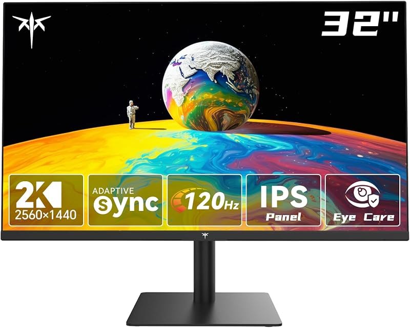 KTC 32 Inch 2K Monitor 120Hz, 1440P IPS Computer Monitor for Office Gaming — 32 inch 1440p monitor for inch 1440p