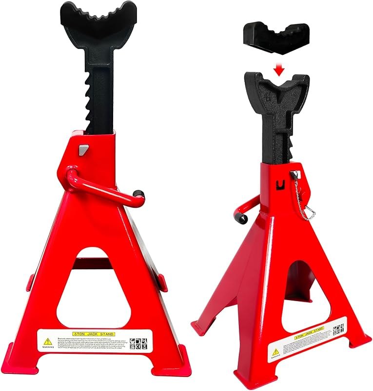 YATOINTO Jack Stands 6 Ton (13,200 LBs), 15.6"-23.4" Adjustable with Double Pin Locking,Heavy Duty Car Jack Stands for
