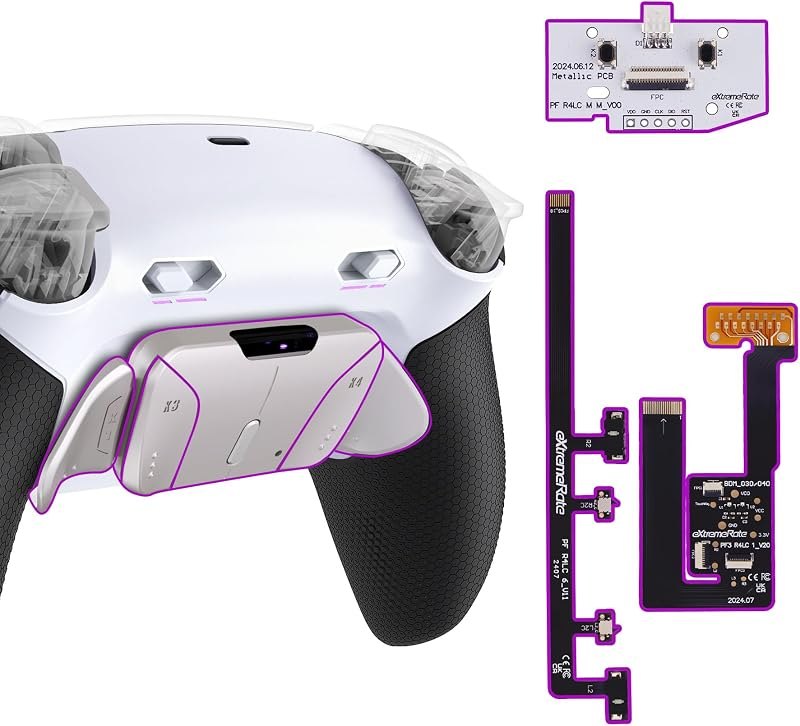 eXtremeRate RISE4 Plus MAX RMB Back Paddles Kit with Clicky Trigger Stops & Rubberized Grip for PS5 Controller BDM-030