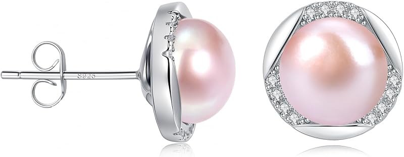 Pearl Earrings for Women, Saltwater/Freshwater Pearl Stud Earrings — best flat back pearl earrings for flat back pearl
