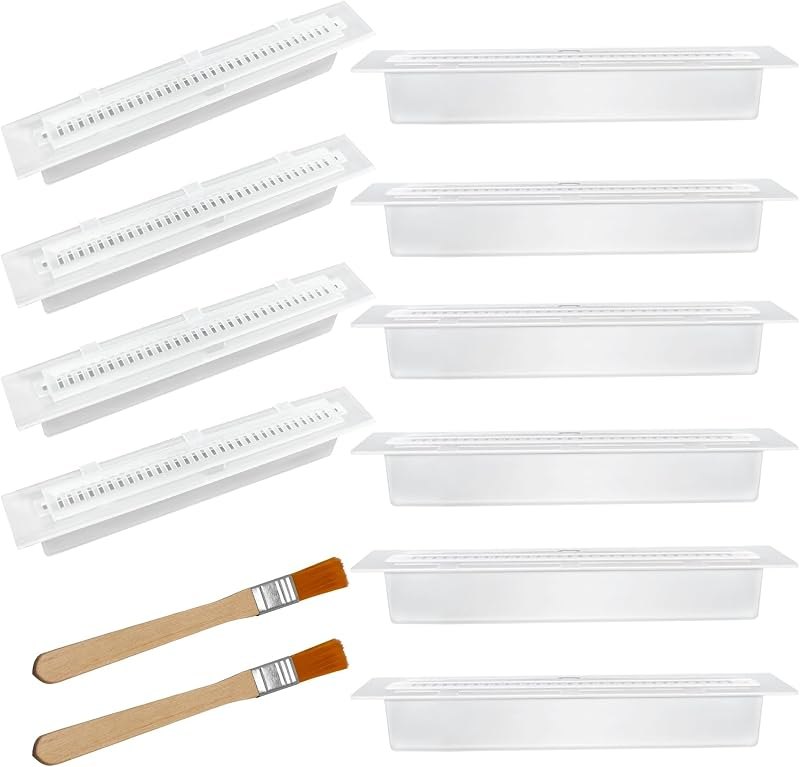 12PCS Clear Reusable Beehive Beekeeping Tools with Cleaning Brush, Small Hive Case Plastic Beekeeping Supplies for