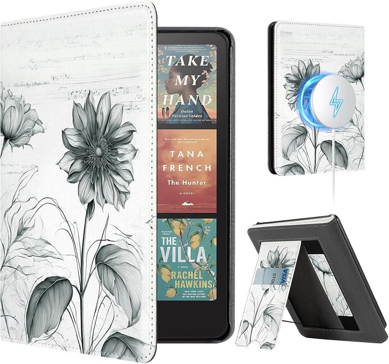 CoBak Stand Case for 7" Kindle Paperwhite 12th Gen 2024 and Kindle Colorsoft with Hand Strap - Compatible with iPhone